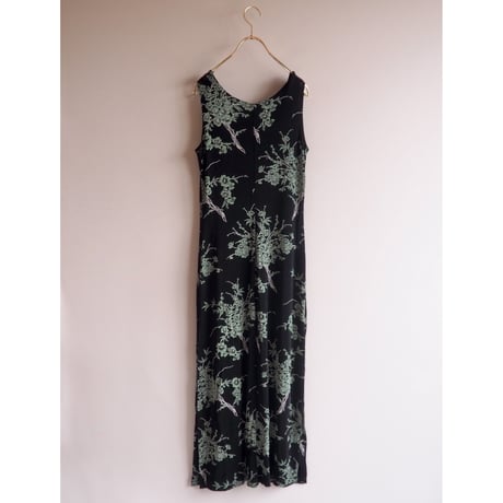 90s "Ronni Nicole" elastic floral sleeveless maxi dress