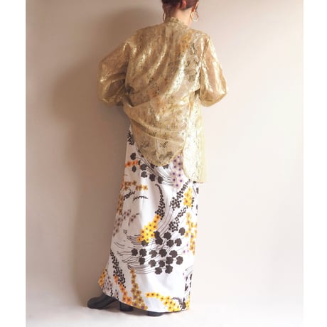 60〜70s "Lady Winn of California by Teddi" gold lace blouse