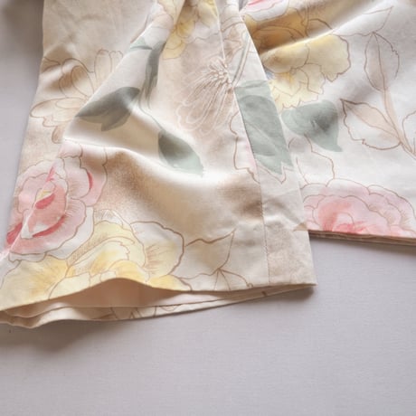 ”Talbot" floral silk × cotton wide pants