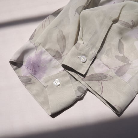 "notations" sheer floral oversized blouse