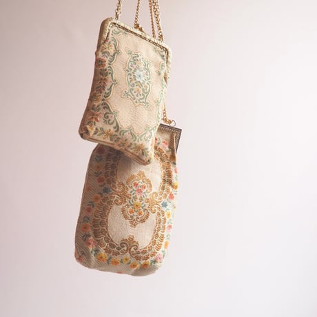 50s〜 made in Italy floral tapestry bag