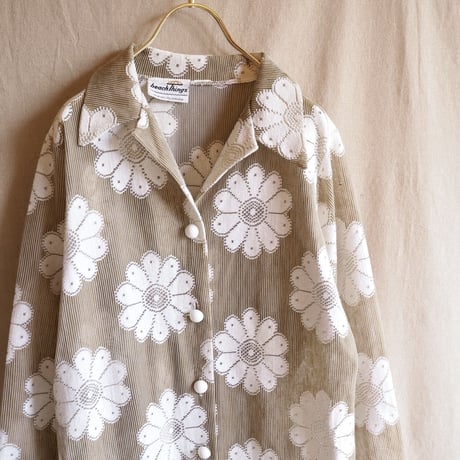 70s sheer floral maxi coat