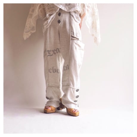 vintage folk linen design pants