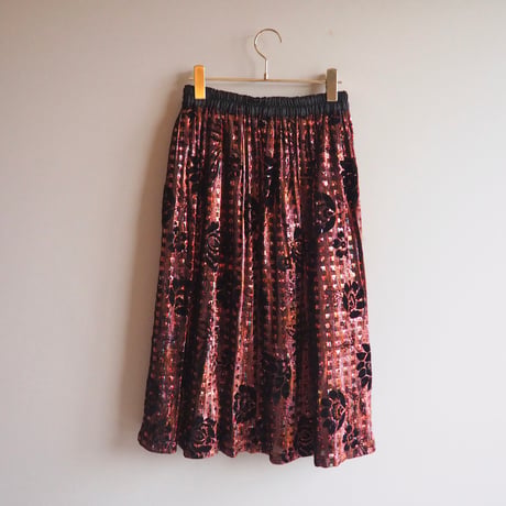 vintage metallic floral skirt