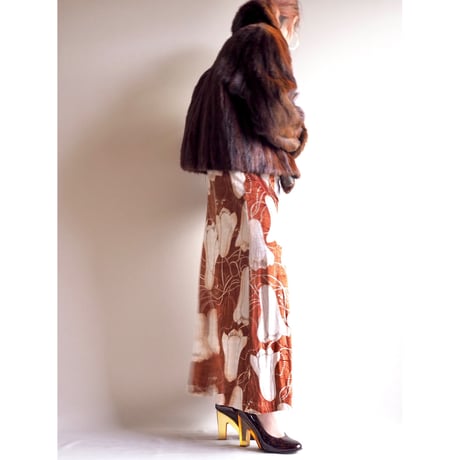 60s dark brown mink fur jacket