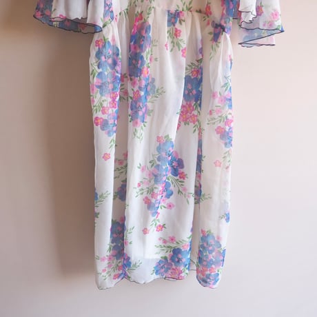 70s "HOGEVEEN" sheer floral midi dress