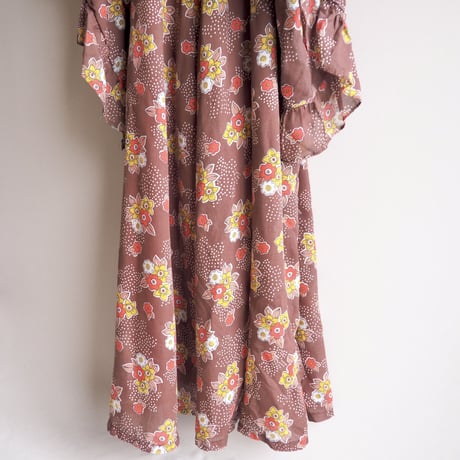 70s floral butterfly sleeve maxi dress