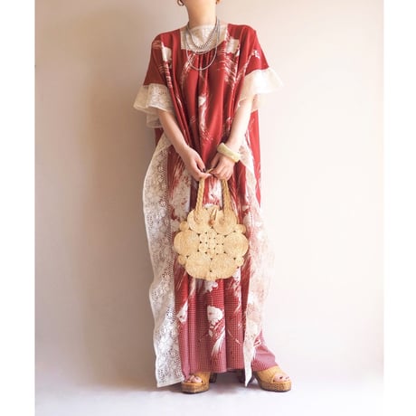 vintage raffia circle  bag