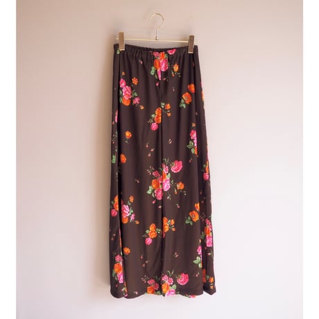 70s floral wide flare pants