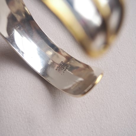 vintage Mexican silver × brass design cuff bangle