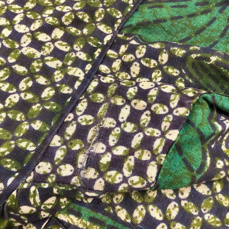 vintage african batik embroidered blouse