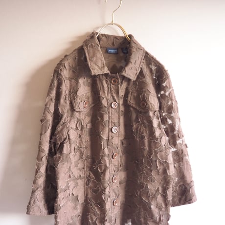 "westbound" abstract floral embroidered sheer blouse