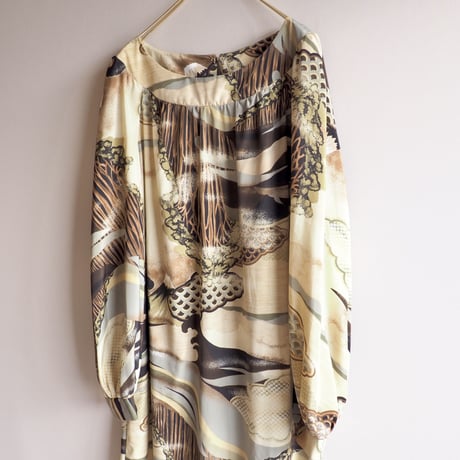 70s landscape painting maxi dress