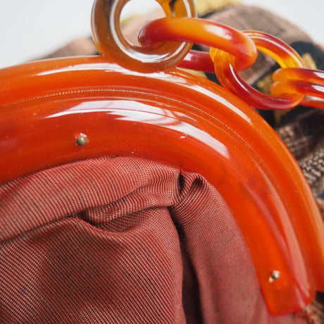 60〜70s lucite chain velvet bag
