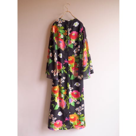 70s "Emiliana Wendel" floral sheer maxi dress