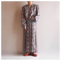70s "Patty O'neil" floral suede maxi dress