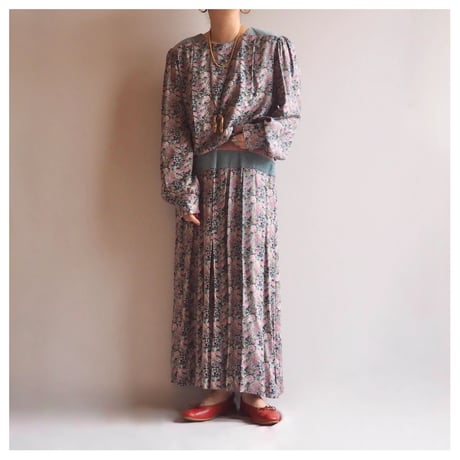 70s "Patty O'neil" floral suede maxi dress