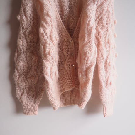 vintage fuzzy popcorn design cardigan