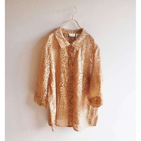 "White Stag" abstract sheer blouse