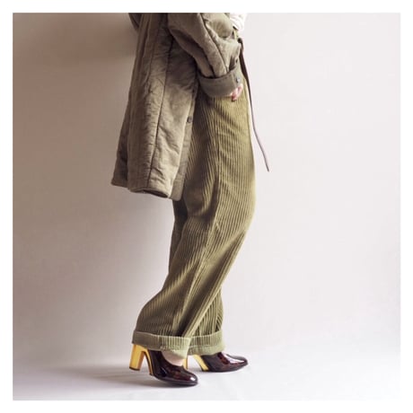 sage corduroy wide pants