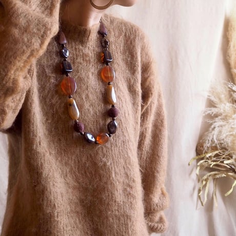 vintage amber beads necklace