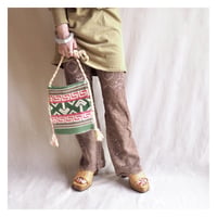 90s Greece fringe rug bag