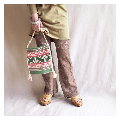 90s Greece fringe rug bag