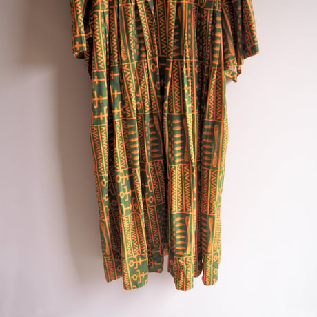 "YOU LIM of California" big collar tribal maxi dress
