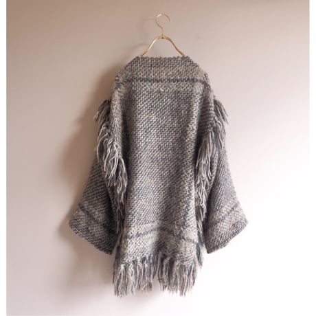 80s "GIL AIMBEZ STATIC" fringe design knit jacket