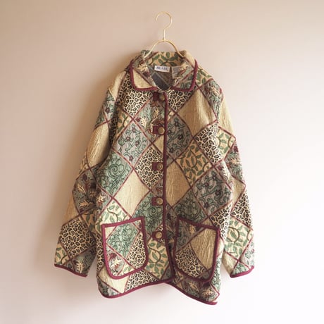 "BLAIR" floral pattern tapestry jacket