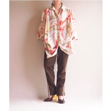 vintage oversized abstract sheer blouse