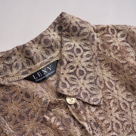 "LEXY" gold lace blouse