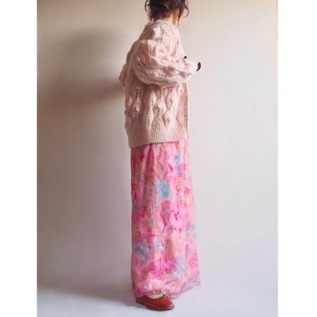 vintage fuzzy popcorn design cardigan