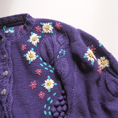 vintage floral embroidered folk cardigan