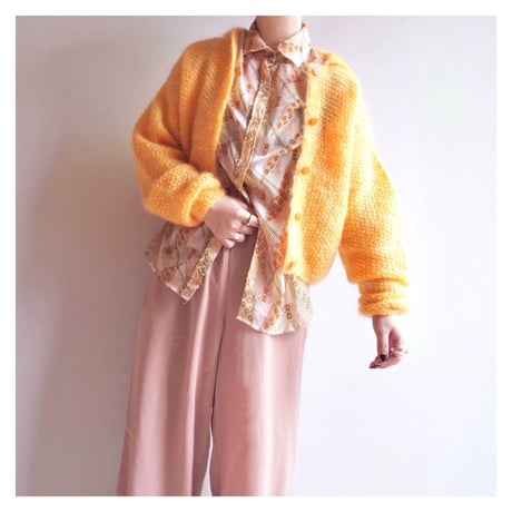 vintage orange mohair cardigan