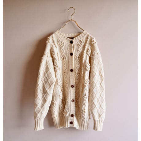 "Ruff Hewn" wool popcorn cable cardigan