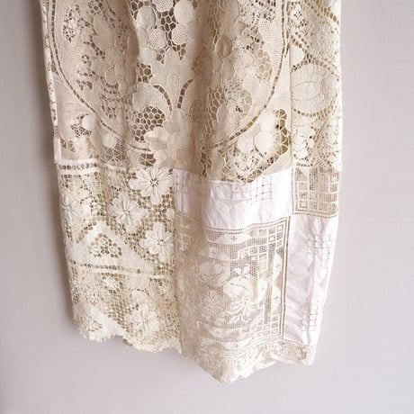 original remake lace patchwork maxi skirt 【C】