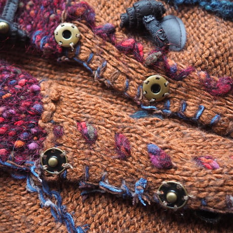 "CURIO" multi yarn design knit jacket