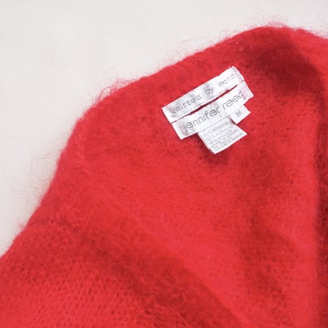 vintage red mohair cropped cardigan