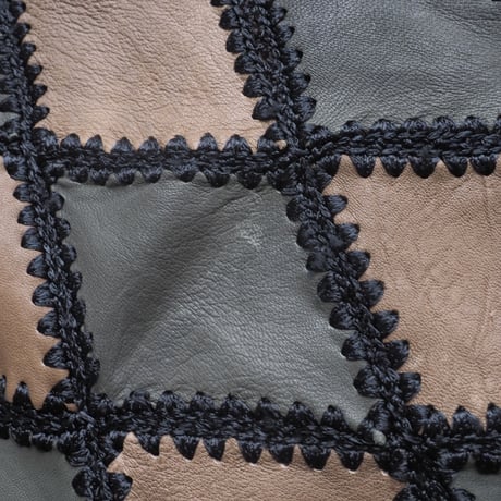 vintage leather × crochet patchwork tops