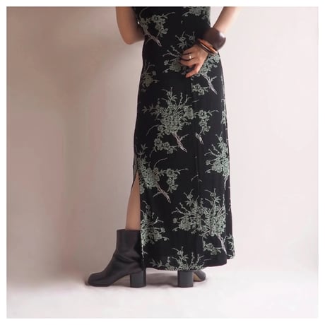 90s "Ronni Nicole" elastic floral sleeveless maxi dress