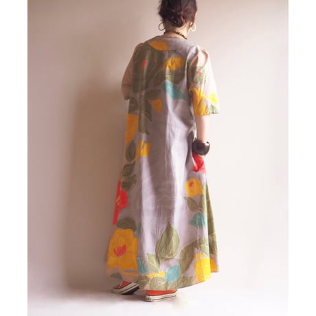 made in Italy floral cotton flare dress