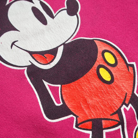 90s "Velva Sheen" mickey print sweatshirt  (magenta)