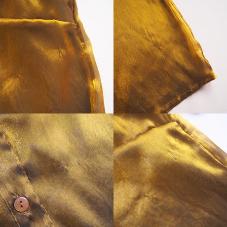 80〜90s "Erica Brooke" gold oversized sheer blouse