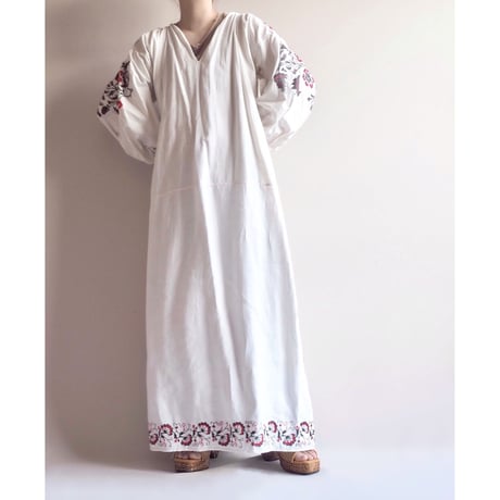 vintage ukrainian embroidered maxi dress