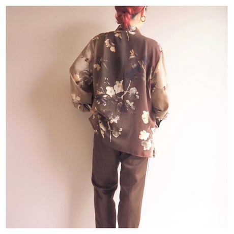 "Casali" brown gradation floral blouse