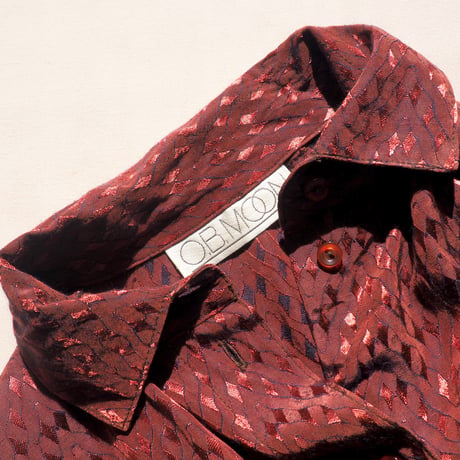 "O.B.MOON" abstract satin blouse & pants set