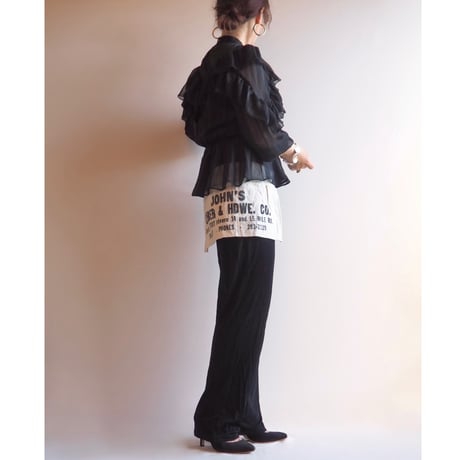 "impressions" black textured easy pants