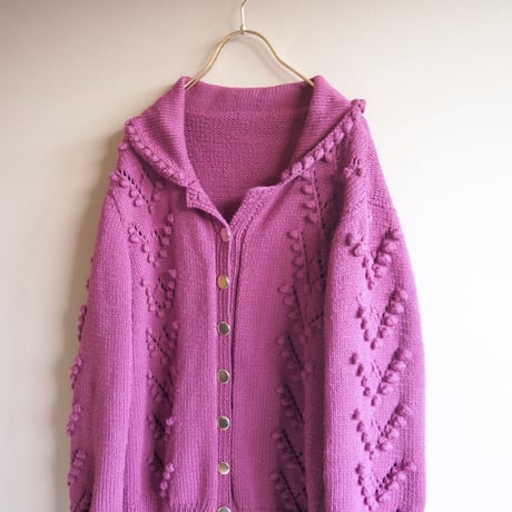 vintage popcorn design cardigan