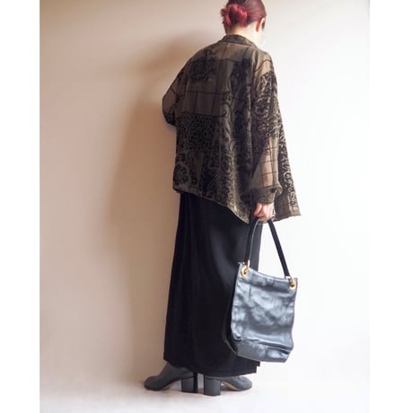 "Coldwater Creek" botanical velvet sheer blouse